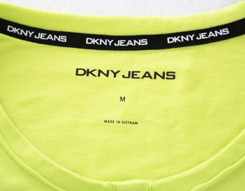 DKNY Jeans Top Camisa Mujer M Pullover Manga Larga Ropa Activa Henley Chartreuse - Imagen 5 de 6