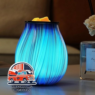 Calentador Eléctrico De Cera De Vidrio Con Temporizador Y Luz LED 7 Colores NEW