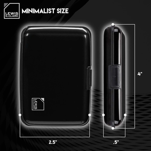 Lewis N. Clark Rfid Aluminium Geldbörse, Schwarz, Einheitsgröße Schwarz - Bild 2 von 6