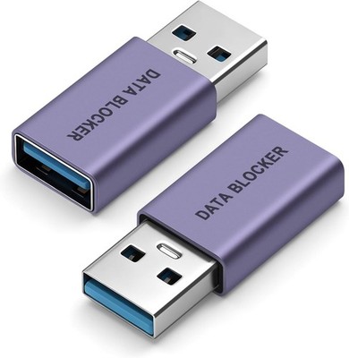 USB-Datenblocker 2er Pack Lila Anti Juice Jacking für sicheres Laden 140W