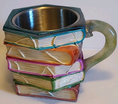 3D Book Mug, Novelty Stacked Books Coffee Mug Glass Coffee Tea Cup Unique Gift - Picture 14 of 18