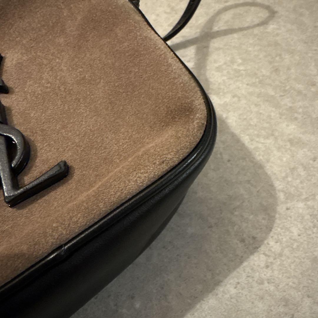 YSL Suede Shoulder Bag with Tassel Small Brown/Black Used Stylish image 6
