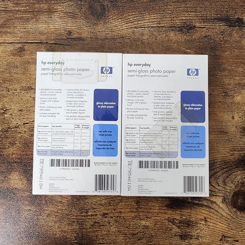 Genuine HP Everyday Semi-Glossy Photo Paper - 4" x 6", 100 Sheets Ink Jet Lot 2 - Afbeelding 2 van 2