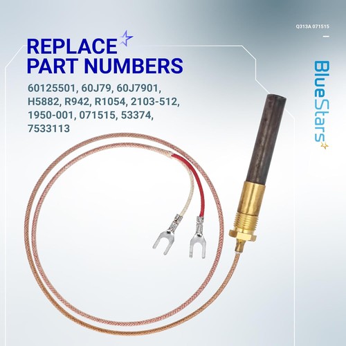 24" Universal Fireplace Millivolt Resistance Thermopile Pilot Generators 750mv*2 - Picture 7 of 16