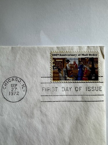1972 100th Anniversary Of Mail Order First Day Issue Envelope Stamp - Picture 2 of 3