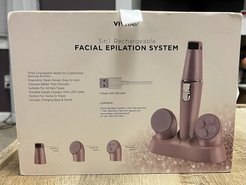 VIVITAR Facial Epilation System 3 in 1 Rechargeable PG-9002-RG Rose Gold NIB - Picture 2 of 5