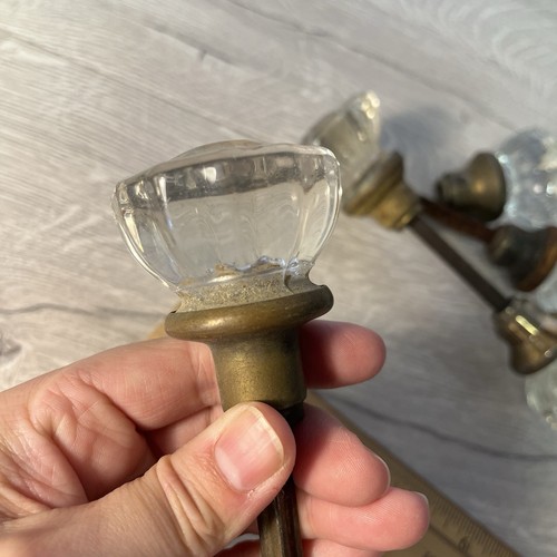 Vintage Antique 2” Crystal Glass Door Knob Handle 3 Sets (6 Knobs) - Picture 16 of 19