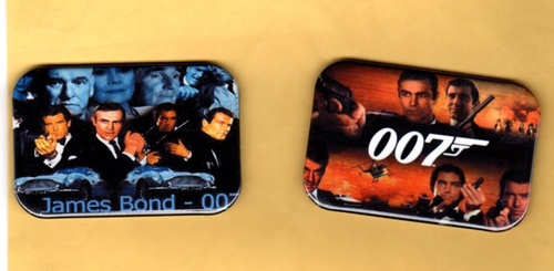 JAMES BOND  007   2 REFRIGERATOR MAGNET  2" X 3"  WITH ROUNDED CORNER - Picture 1 of 2