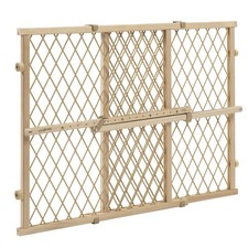 Position  Lock Value Adjustable Wood Baby Gate, Natural ,Fits Openings 26-42 in