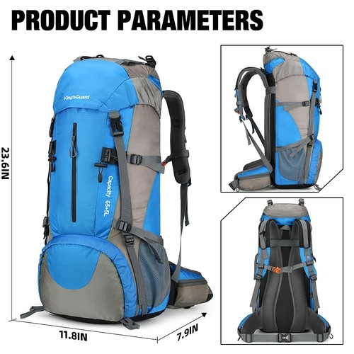 70L Hiking Backpack Waterproof Camping Backpack with Rain Cover Large Lightwe... - Picture 5 of 6