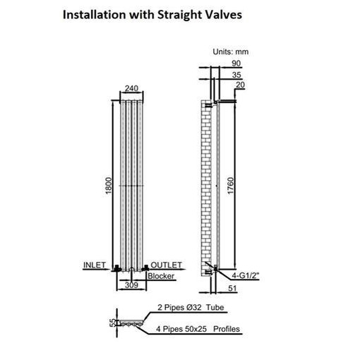 Anthracite Designer Radiator Vertical Horizontal Flat Panel Oval Column Rads - Picture 416 of 535