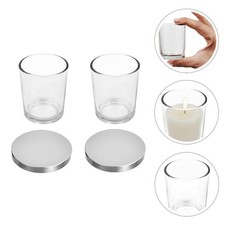 2 Pcs Tealight Holders Small Glass Jars Heat Resistant Candle Making Container