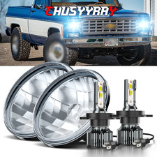 7 Inch Round Led Headlights Hilo Beam Drl For Chevy Truck Camaro C10