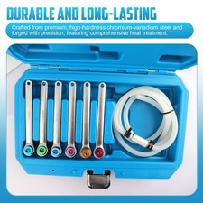 7-12mm Brake Clutch Bleeder Hose Kit 12 Point Wrench Check Valve Fluid Bleeding
