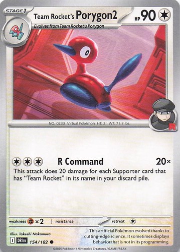 Team Rocket's Porygon2 Common Normal SV10: Destined Rivals 154/182 NM - Picture 1 of 2