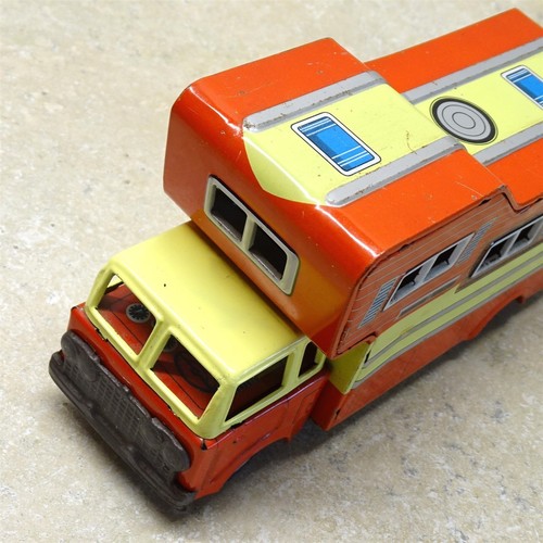 Vintage T.K Azuma Japan Tin Camper Truck+ Box, Friction, 8" - Photo 9 sur 16