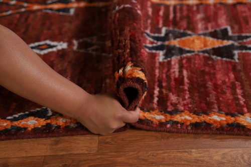 Alfombra oriental marroquí geométrica 7x10 pies lana anudada a mano para sala de estar - Imagen 20 de 21