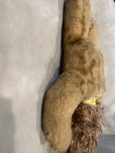 Rare Vintage Teddy Bear Lion Plush 60s VTG Stuffed Animal Yellow Bow Blue Eyes - Picture 6 of 6