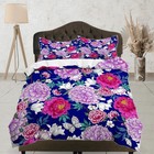 Chrysanthemum floral bedding, luxury purple duvet cover queen, king, boho duvet,