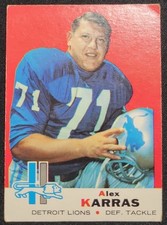 ALEX KARRAS 1969 TOPPS #123 DETROIT LIONS
