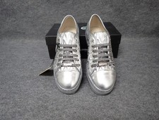 NEW Valentino Lavy Italian Leather Sneaker Silver Women's Size 8 SS52 