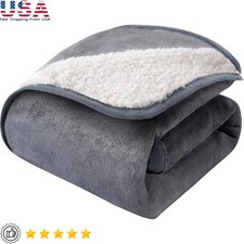 Ultra Soft Waterproof Dog Blanket Reversible Sherpa Fleece Pet Cover Washable US