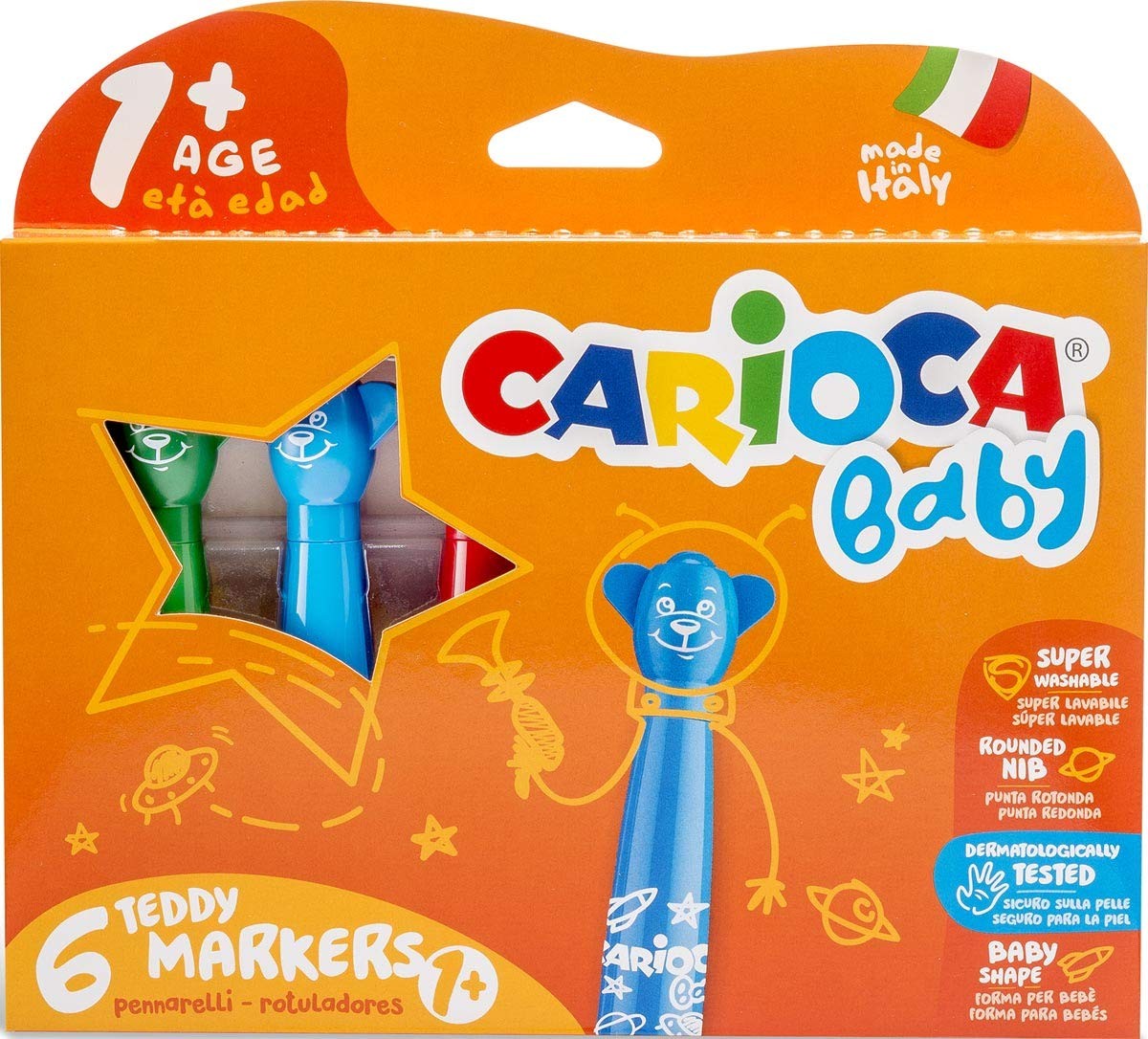 Плюшевый мишка-маркер Carioca C4742815 1 42815, набор, 6 штук (1 упаковка)