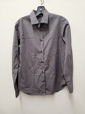 Loro Piana Button Down Shirt 100 Cotton Mens 42 Gray Made In Italy