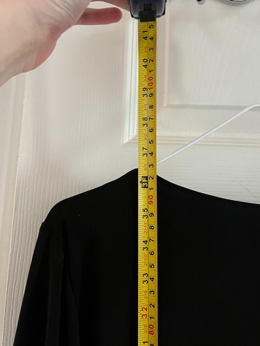 Laundry by Shelli Segal Shift Dress Medium Black Ruffle Bell Sleeve NWT $138 - Picture 12 of 13