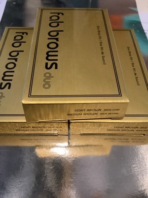 Fab Brows Duo Augenbrauenset Hellbraun/Mittelbraun Neu UVP 75£ Topseller!  x3