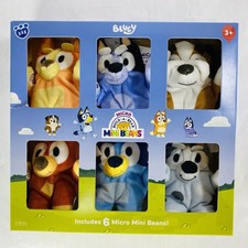 ¡Nuevo! Paquete de 6 calcetines de felpa Bluey Build-A-Bear Micro Mini Frijoles oxidados Bingo Muffin