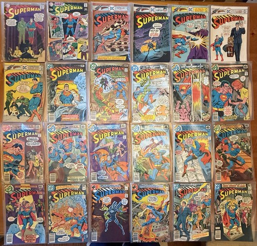 Superman Comic Lot of 24 Issues Bronze Age DC Comics 1970s-1980s Bagged B9#12 - Picture 1 of 8
