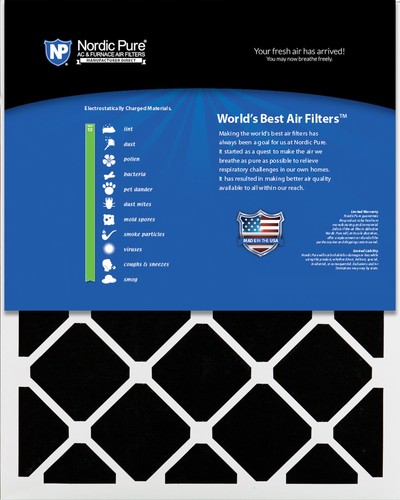 Nordic Pure 15x20x2 Pleated Air Filters MERV 13 Plus Carbon 12 Pack - Picture 2 of 7