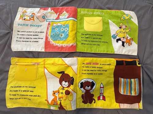 Vintage 1971 Fisher Price Stoffbücher What’s In My Pocket Boy & Girl Version - Bild 5 von 11