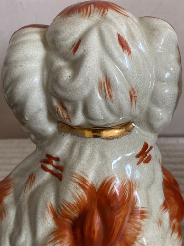 Staffordshire Dog Ornaments King Charles Spaniel Pair 10" painted front & back - Picture 11 of 24