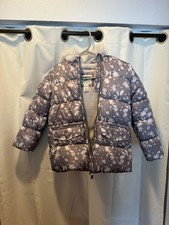 OshKosh B'gosh Girls Floral Puffer Jacket with Faux Fur Hood Size 6X