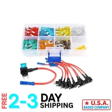 Essential 10-Piece 12V Fuse Tap Adapter with 120 Mini Fuses for Cars & Boats