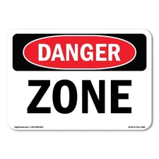 Zone ANSI OSHA ANSI Danger Sign Metal Plastic Decal