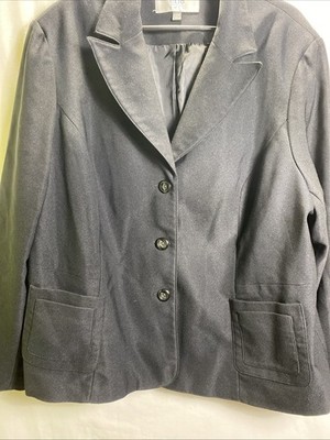 Plus Size Career Jacket Clio Suits Womens Blazer Cotton Blend 22W Black