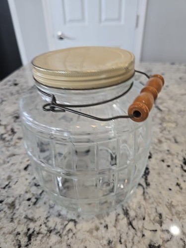1 Gallon Glass Barrel Jar with Lid (2 piece, brushed metal, screwable) - Bild 2 von 4