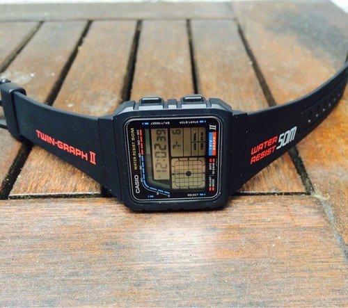 Vintage CASIO 1988 Rare 50m Twin Graph II ae-22w (808)... - Picture 4 of 9