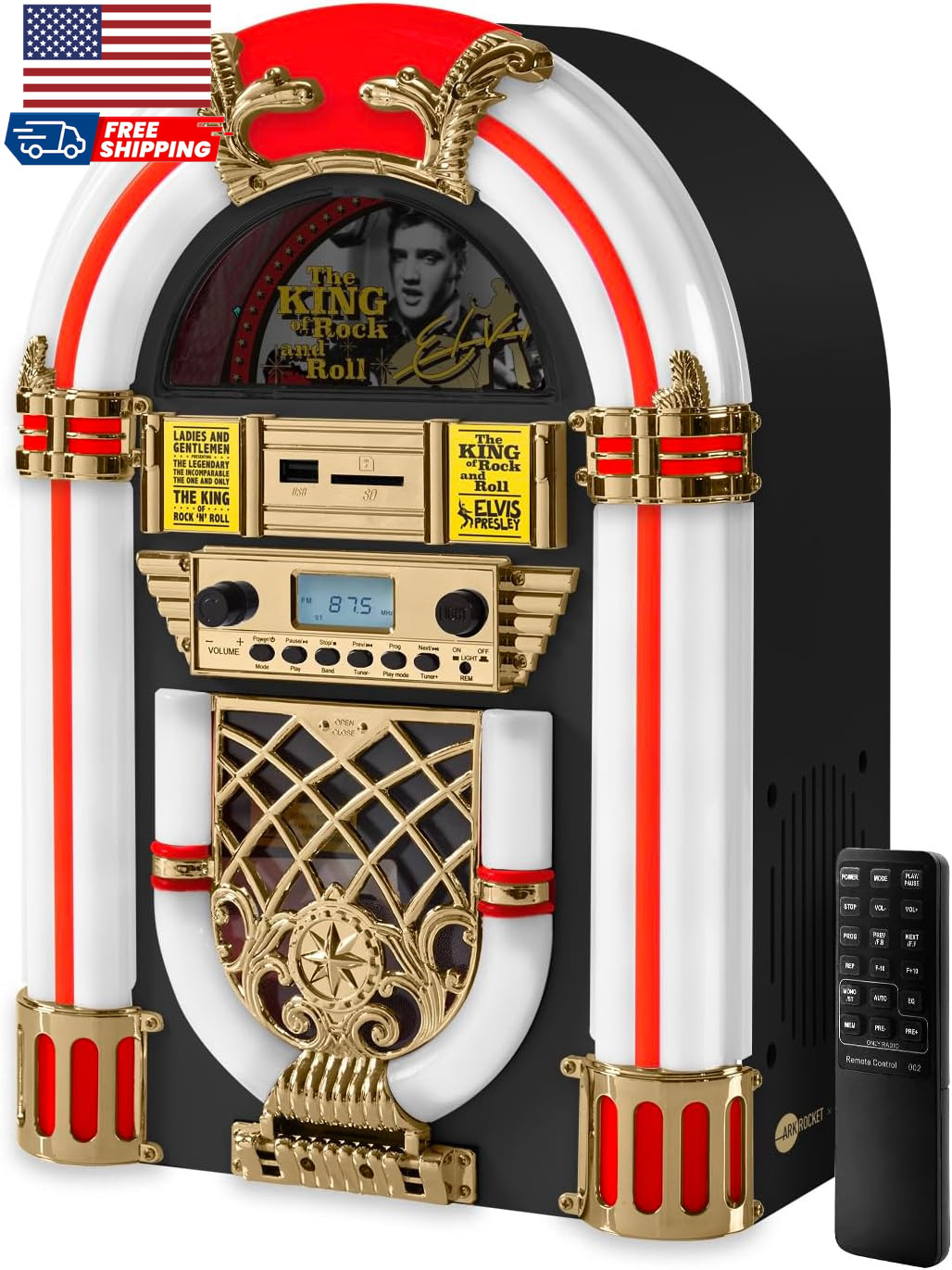 Arkrocket X  Mini Jukebox/Tabletop CD Player/Bluetooth Speak