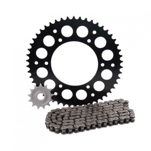 Primary Drive Alloy Kit & O-Ring Chain Black Rear Sprocket 1437620223 - Picture 1 of 4