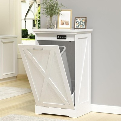 Tilt Out Trash Can Cabinet 13 Gallon Kitchen Waste Bin with Deodorizer Negative