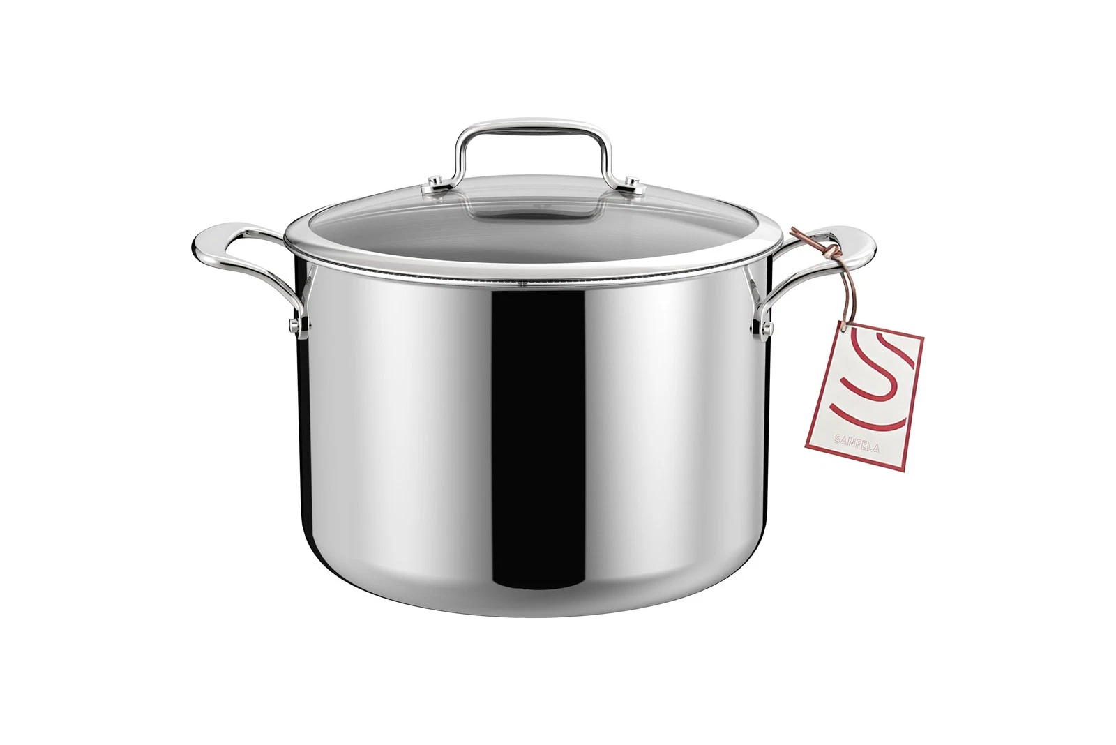 8 Quart Stainless Steel Stock Pot With Glass Lid, 5 Ply Stainless Clad, Induc...