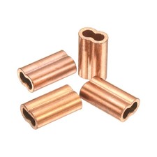 4pcs Copper Crimping Loop Sleeve, 3/16 Inch(5.0mm) Oval Wire Rope Crimps