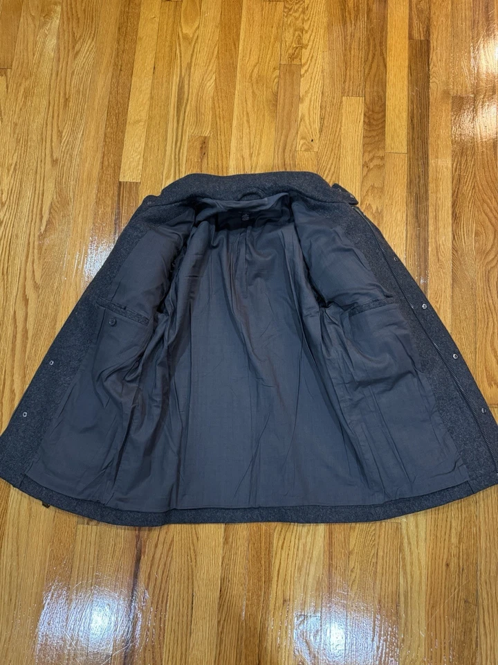 INC International Concepts 羊毛混纺军用夹克男式 M 木炭灰色 — 第 3/4 张图片