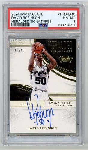 2024 Panini Immacolata Firme Annunciate David Robinson su Card Auto /49 PSA 8 - Foto 1 di 2