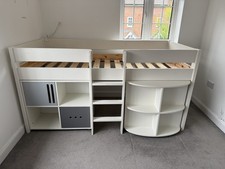 Stompa Nexus Mid Sleeper Bed with Desk and Storage Unit In White