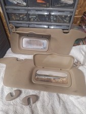 2001-2005 Honda Civic Driver Passenger Side Sun Visor Set Pair Tan Cloth